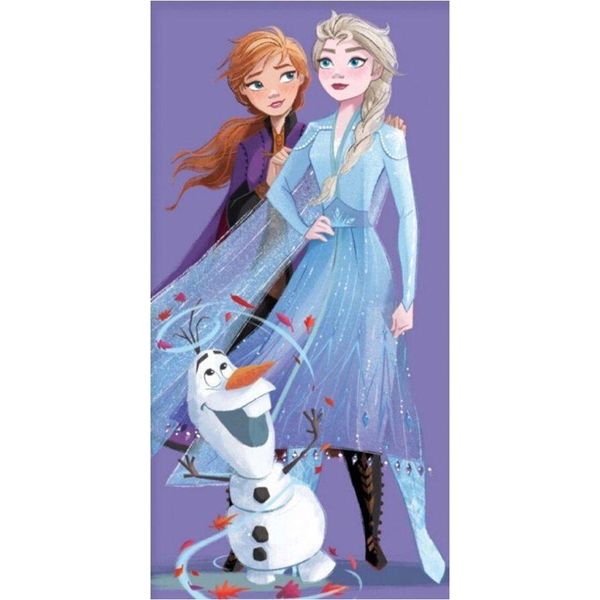 Telo Mare In Cotone Regno Di Ghiaccio - Elsa E Anna Con Olaf-image