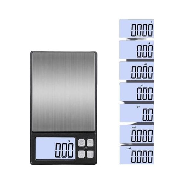 Inf Bilancia Digitale, Bilancia Da Gioielliere, Bilancia Di Precisione, Bilancia Per Oro 500 G/0,1 G Nero-image