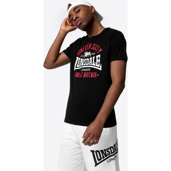 Maglietta Uomo Regular Fit Kilchoan Nero/Rosso/Bianco Xl Lonsdale-image