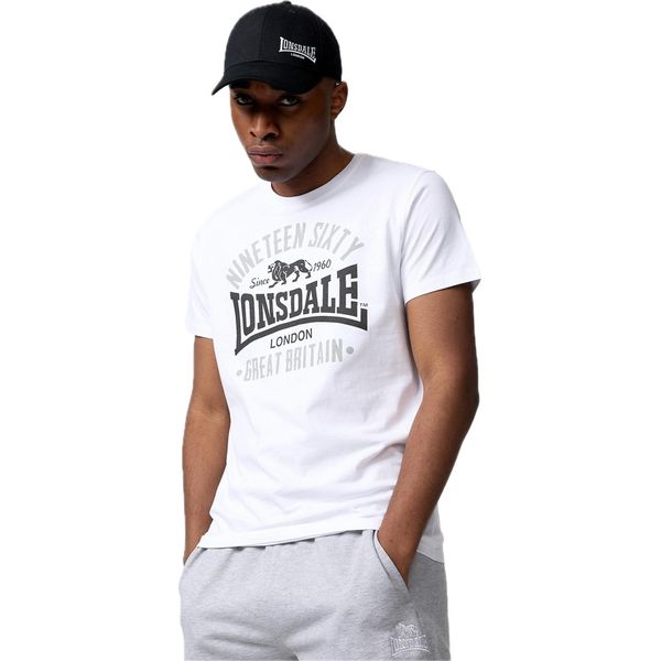 T-Shirt Uomo Regular Fit Kilchoan Bianco/Nero/Grigio L Lonsdale-image