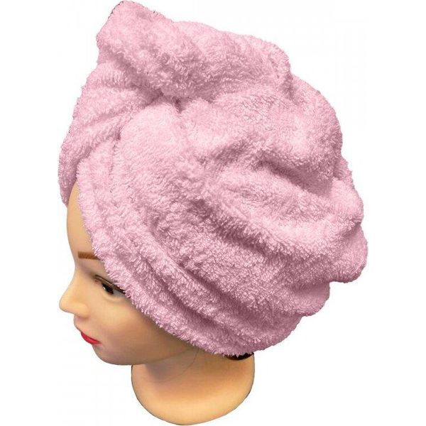 Turbante Per Capelli In Spugna Ad Asciugatura Rapida, Rosa-image