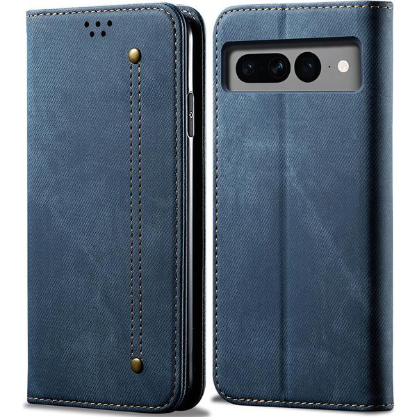 Custodia Google Pixel 8, Custodia A Portafoglio In Pelle Con Chiusura Magnetica E Supporto Per Google Pixel 8 Blu-image