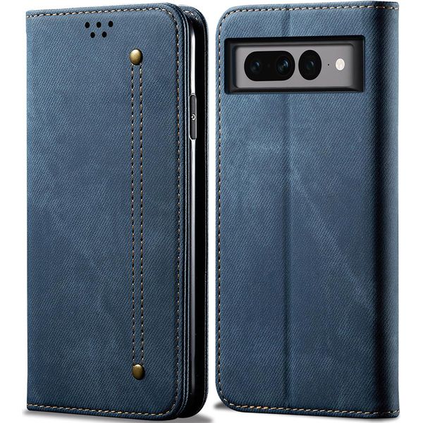 Custodia Google Pixel 7 Pro, Custodia In Pelle A Portafoglio Con Chiusura Magnetica E Supporto Per Google Pixel 7 Pro Blu-image