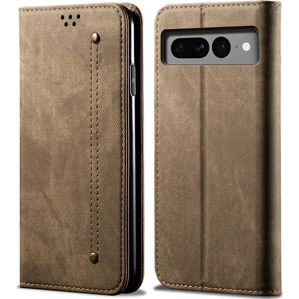 Custodia Google Pixel 8, Custodia A Portafoglio In Pelle Con Chiusura Magnetica E Supporto Per Google Pixel 8 Khaki-image