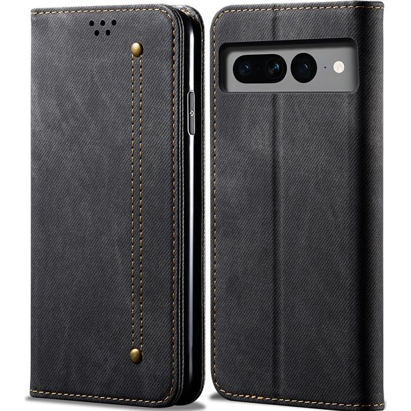 Custodia Google Pixel 8, Custodia A Portafoglio In Pelle Con Chiusura Magnetica E Supporto Per Google Pixel 8 Nero-image
