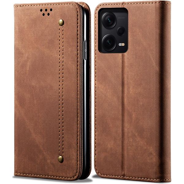 Custodia Redmi Note 12 Pro 5G, Custodia A Portafoglio In Pelle Con Chiusura Magnetica E Supporto Per Xiaomi Redmi Note 12 Pro 5G Marrone-image