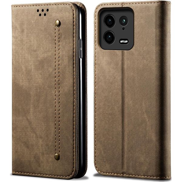Custodia Xiaomi 13 Pro, Custodia A Portafoglio In Pelle Con Chiusura Magnetica E Supporto Per Xiaomi 13 Pro Khaki-image