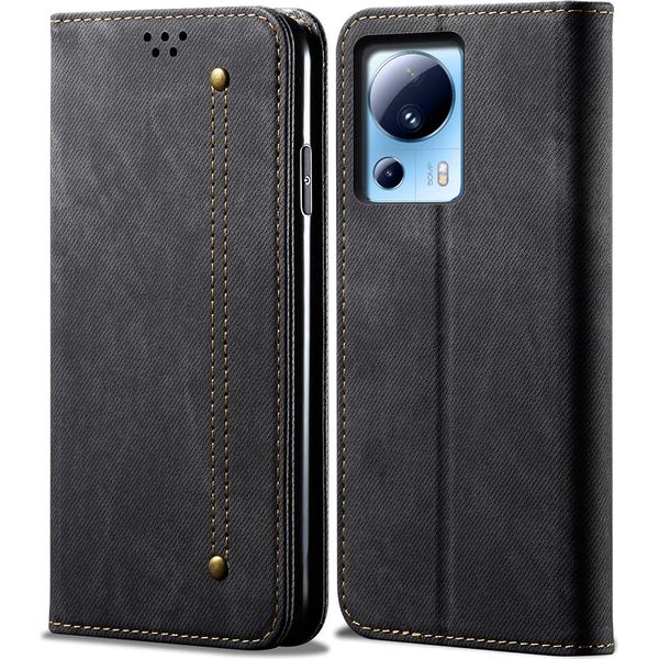 Custodia Xiaomi 13 Lite, Custodia A Portafoglio In Pelle Con Chiusura Magnetica E Supporto Per Xiaomi 13 Lite Nero-image