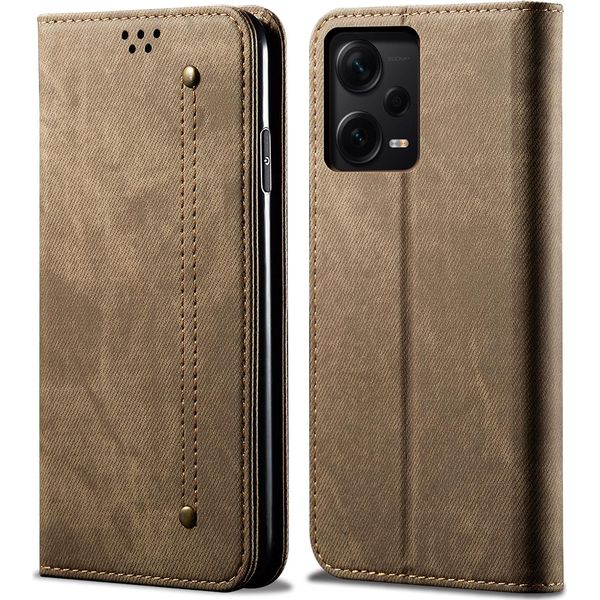 Custodia Redmi Note 12 Pro+ 5G, Custodia A Portafoglio In Pelle Con Chiusura Magnetica E Supporto Per Xiaomi Redmi Note 12 Pro+ 5G Khaki-image