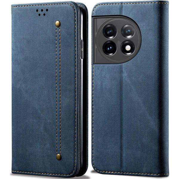 Custodia Oneplus 11R, Custodia A Portafoglio In Pelle Con Chiusura Magnetica E Supporto Per Oneplus 11R Blu-image