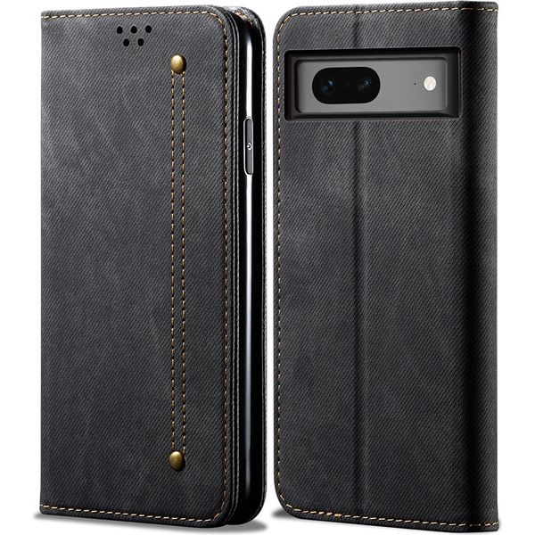 Custodia Google Pixel 7, Custodia A Portafoglio In Pelle Con Chiusura Magnetica E Supporto Per Google Pixel 7 Nero-image