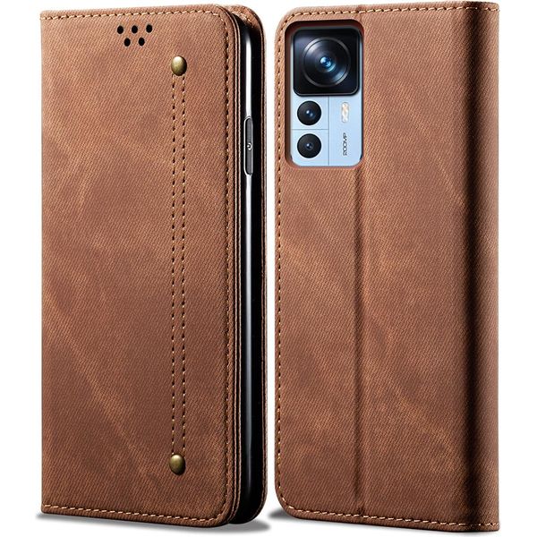 Custodia Xiaomi 12T, Custodia A Portafoglio In Pelle Con Chiusura Magnetica E Supporto Per Xiaomi 12T / 12Tpro / Redmi K50 Ultra Brown-image