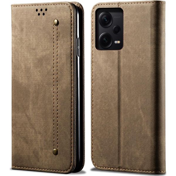 Custodia Redmi Note 12 Pro 5G, Custodia Protettiva In Pelle Con Funzione Stand Per Xiaomi Redmi Note 12 Pro 5G Khaki-image