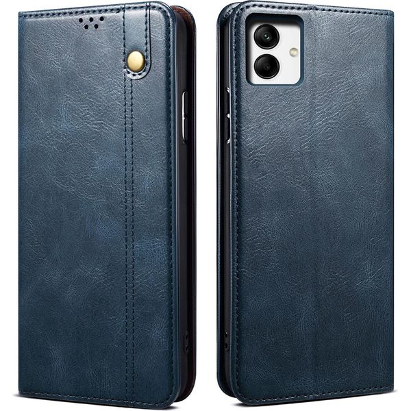 Custodia Per Samsung Galaxy A04 4G, Custodia Flip In Pelle Con Funzione Stand Blu-image