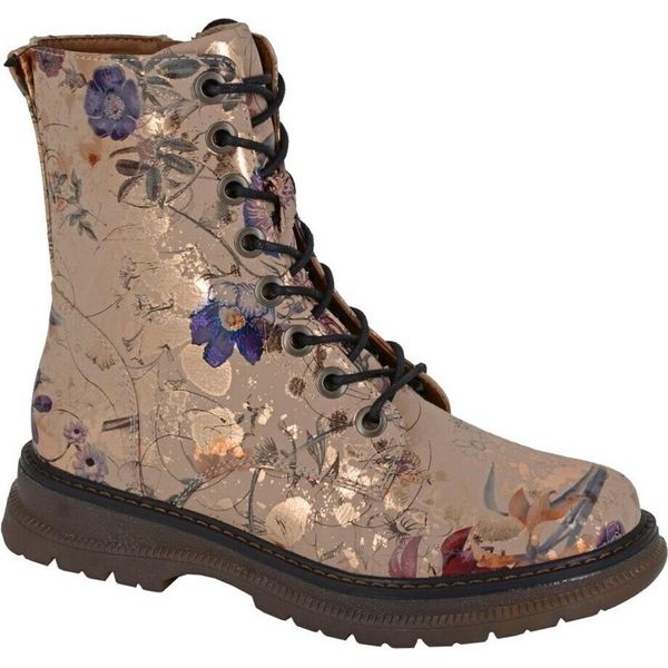 Cipriata - Damen Springerstiefel "Annetta"", Floral DF2285 (42 Eu) (Ecru/Gold)"-image