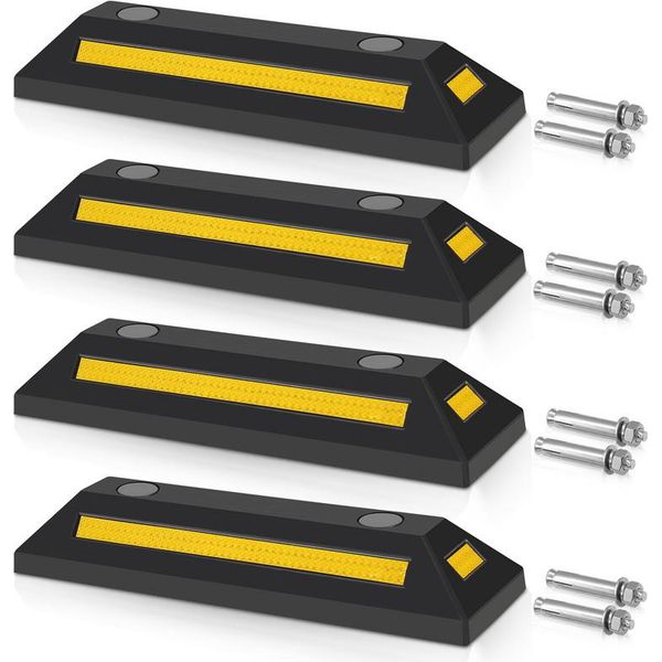 Yakimz 4X Fermaruote Protezione Anticollisione Parcheggio Stop Garage 54X15X10Cm Parcheggio Distanziatore-image