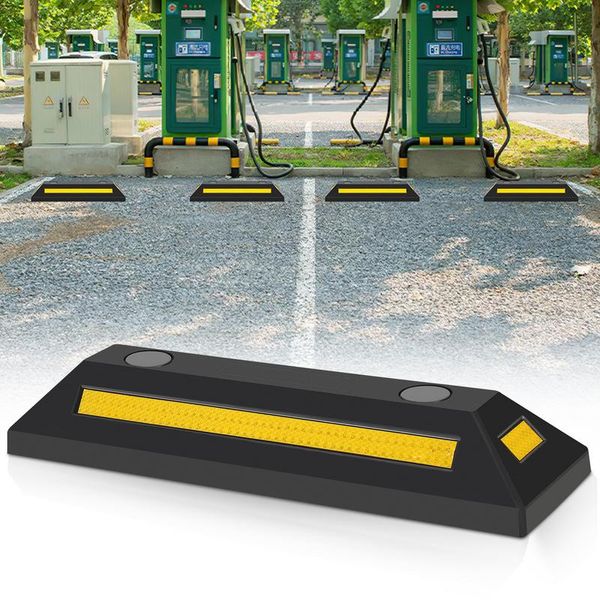 Fiqops Fermaruote Protezione Anticollisione Parcheggio Stop Garage 54X15X10Cm Parcheggio Distanziatore-image