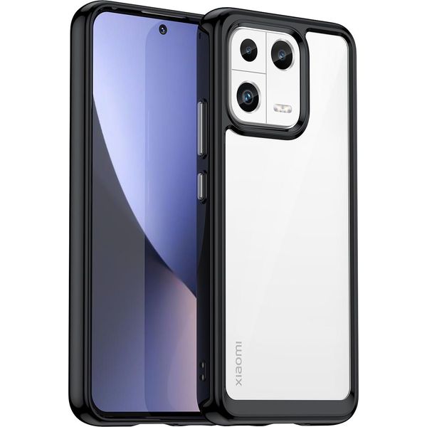 Custodia Per Xiaomi 13 Trasparente, Protettiva In Silicone Tpu Antiurto Nero-image