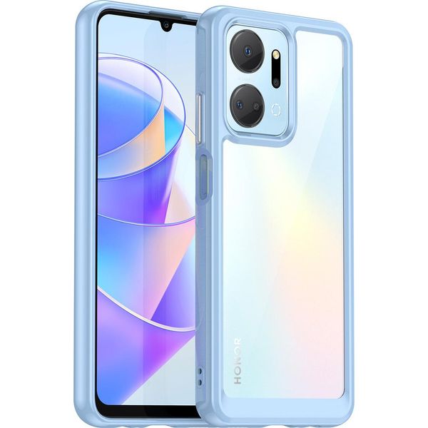 Custodia Per Honor X7A Trasparente, Protettiva In Silicone Tpu Antiurto Blu-image