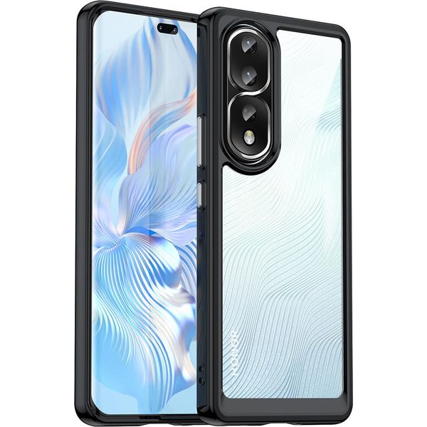 Custodia Per Honor 80 Pro Trasparente, Protettiva In Silicone Tpu Antiurto Nero-image