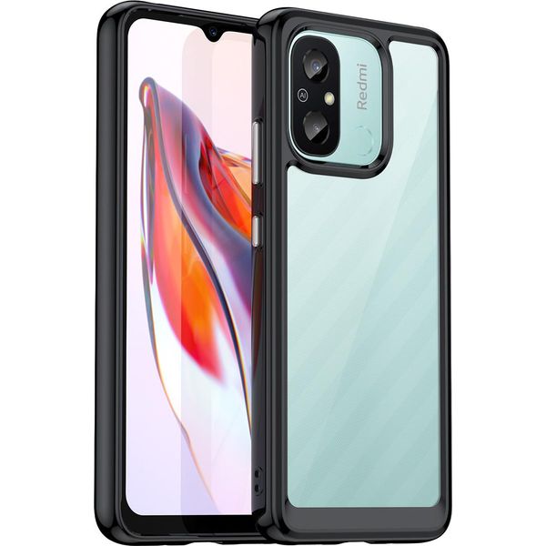 Custodia Per Xiaomi Redmi 12C Trasparente, Antiurto Tpu Silicone Custodia Protettiva Nero-image