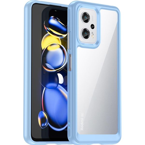 Custodia Per Xiaomi Poco X4 Gt Trasparente, Antiurto Tpu Silicone Custodia Protettiva Blu-image