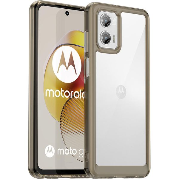 Custodia Per Motorola Moto G73 Trasparente, Antiurto In Silicone Tpu Protettivo Grigio-image