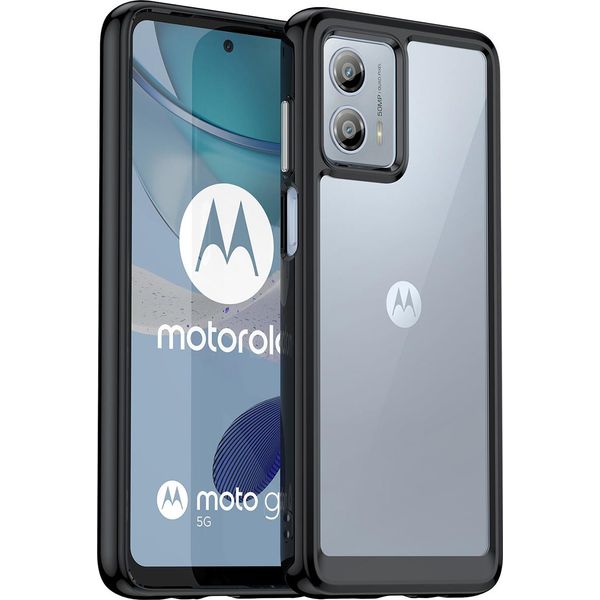 Custodia Per Motorola Moto G53 Trasparente, Antiurto Tpu Silicone Custodia Protettiva Nero-image