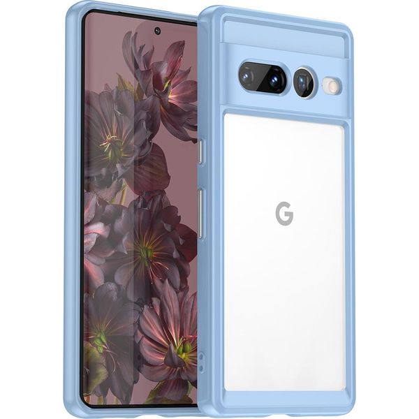 Custodia Per Google Pixel 7 Pro Trasparente, Antiurto In Silicone Tpu Custodia Protettiva Blu-image