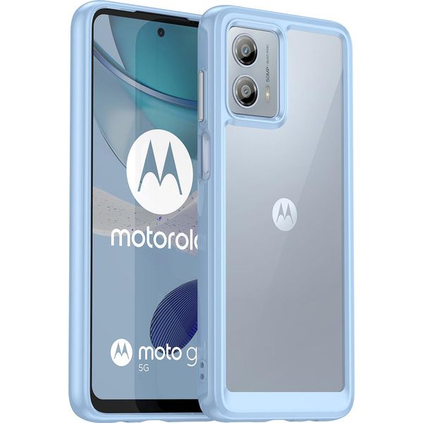 Custodia Per Motorola Moto G53 Trasparente, Antiurto In Silicone Tpu Protettivo Blu-image