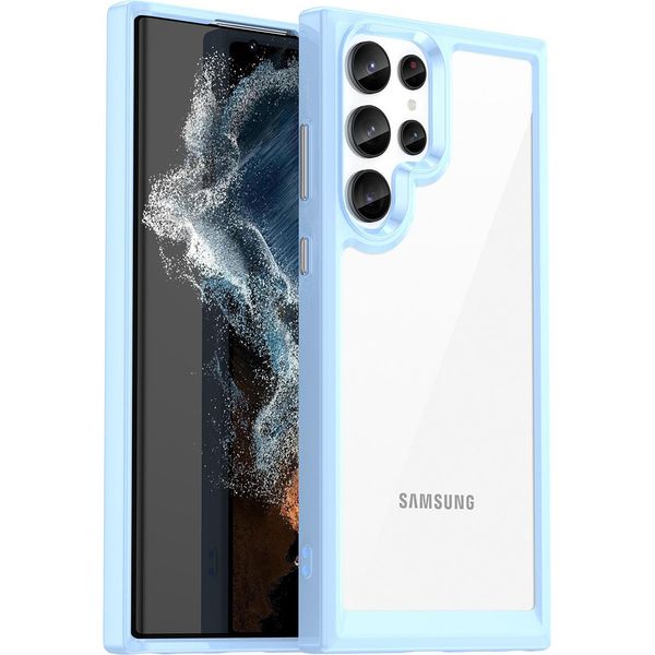 Custodia Per Samsung Galaxy S23 Custodia Protettiva In Silicone Tpu Ultra Trasparente E Antiurto Blu-image