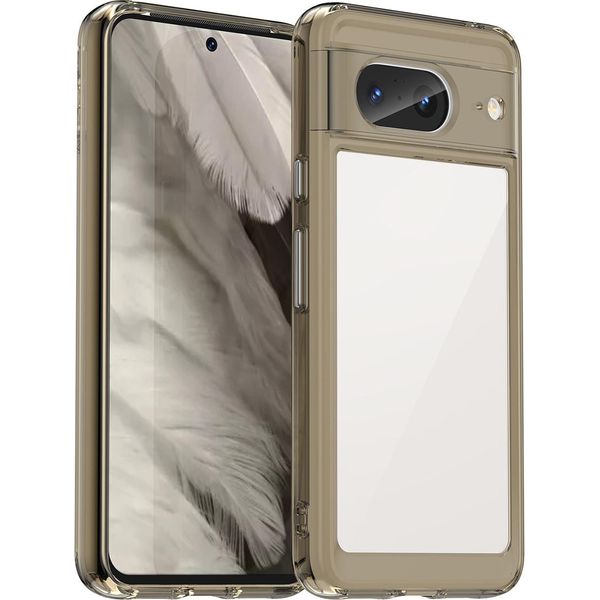 Custodia Per Google Pixel 8 Trasparente, Protettiva In Silicone Tpu Antiurto Grigio-image