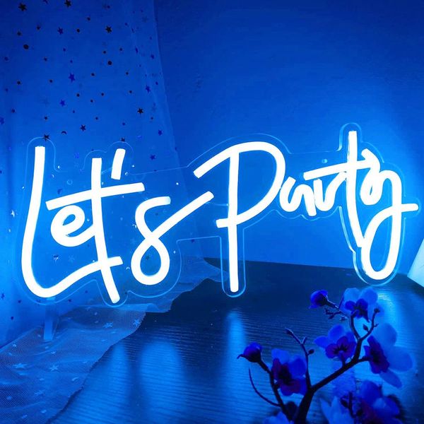 Let's Party Neon Light Decoration Lights Neon Sign Neon Sign, Led Neon Sign Wall Decoration For Gaming Room Bedroom Wall Bar Wedding Party Gifts Decoration-image