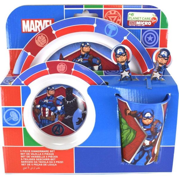 Set Di Stoviglie Per Bambini Con Motivo (5 Pezzi) Ciotola, Piatto, Posate E Tazza-image