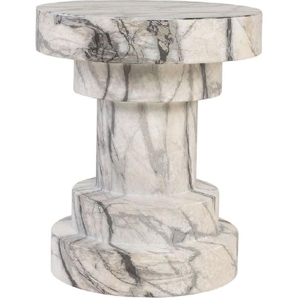 Casa Padrino Tavolino/Sgabello In Marmo Bianco Ø 38 X H. 45 Cm - Mobili Da Soggiorno In Marmo - Mobili - Luxury Collection-image