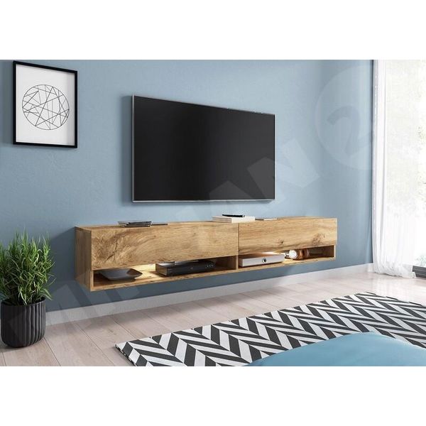 Tavolino Per Tv Con Illuminazione A Led Rgb 180 Cm Willa A – Rovere Wotan-image