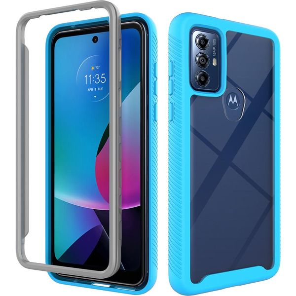 Custodia Moto G Play 2023, Copertura Posteriore Trasparente Ibrida, Robusto Paraurti In Tpu, Custodia Antiurto Per Motorola Moto G Play (2023) Blu-image