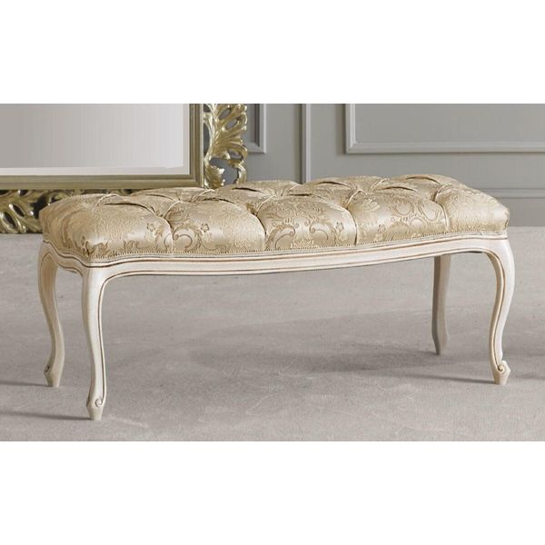 Casa Padrino Panca Barocca Oro/Bianco/Beige - Panca In Stile Barocco Fatta A Mano - Mobili Barocchi Italiani - Mobili In Stile Barocco - Qualità - Italy-image