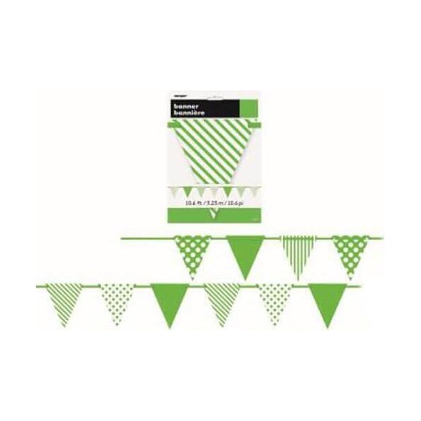 Unique Party - Strisce E Macchie - Bandiere - Carta SG23582 (Taglia Unica) (Lime)-image