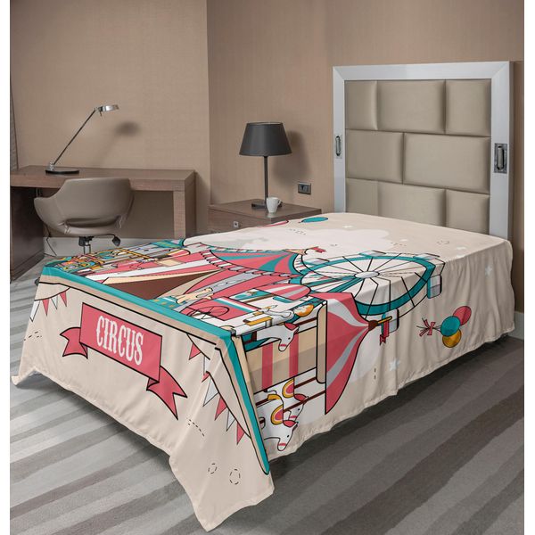 Abakuhaus Lenzuolo Da Letto Circus, Motivo Circus, Stampa Con Palloncini Colorati, Morbido E Confortevole, Per Un Letto Decorativo, 1 Pezzo, 190 Cm X 100 Cm, Multicolore-image