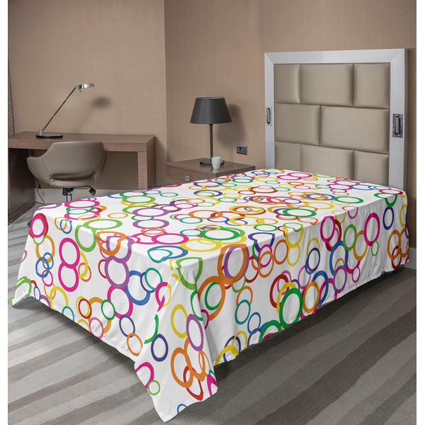 Abakuhaus Lenzuolo Arcobaleno, Motivi Geometrici Festa Arcobaleno Illustrazione In Stile Pop Art Moderno, Lenzuolo Morbido E Confortevole Per Un Letto Decorativo 1 Pezzo 190 Cm X 100 Cm, Lavanda Salmone-image