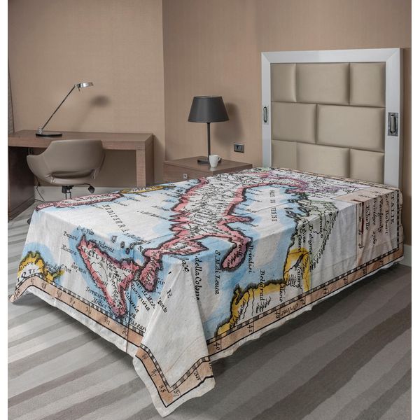 Abakuhaus Lenzuolo Fernweh, Mappa Colorata Dell'italia Del Xviii Secolo, Stampa Del Geografo Francese Vaugondy, Lenzuolo Morbido E Confortevole Per Un Letto Decorativo, 1 Pezzo, 260 Cm X 168 Cm, Multicolore-image