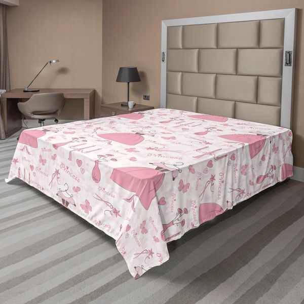 Abakuhaus Lenzuolo Da Letto Princess, Motivo Con Accessori Princess Mystic Candles Bouquet Dress Shows, Lenzuolo Morbido E Confortevole Per Un Letto Decorativo 1 Pezzo 260 Cm X 228 Cm, Rosa Pallido Bianco-image