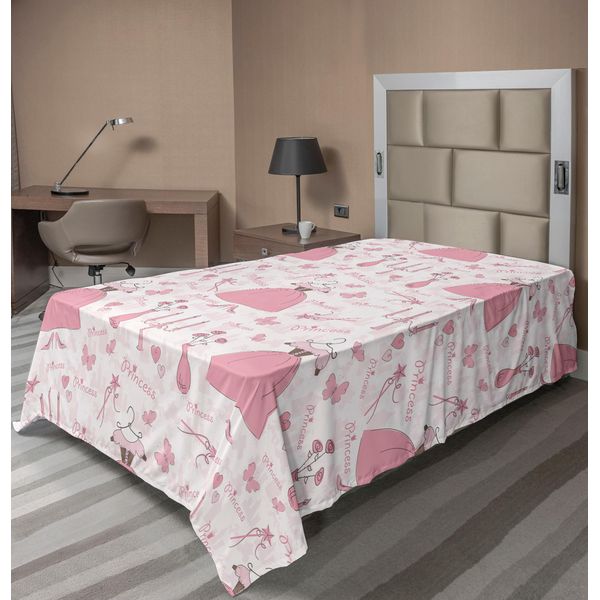 Abakuhaus Lenzuolo Da Letto Princess, Motivo Con Accessori Princess Mystic Candles Bouquet Dress Shows, Lenzuolo Morbido E Confortevole Per Un Letto Decorativo 1 Pezzo 260 Cm X 168 Cm, Rosa Pallido Bianco-image