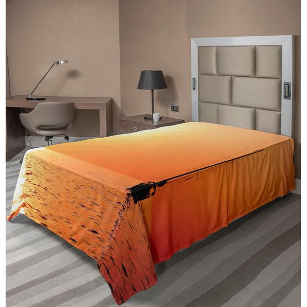Abakuhaus Lenzuolo Per Barca A Vela, Yacht Solitario Al Tramonto, Regata Velica, Squadra Vincitrice, Lenzuolo Morbido E Confortevole Per Un Letto Decorativo, 1 Pezzo, 260 Cm X 168 Cm, Arancione Giallo-image