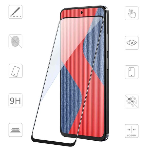 Per Xiaomi Redmi 12 3D Display Pieno Lcd H9 Vetro Temperato Protezione Armatura Laterale Nuovo-image