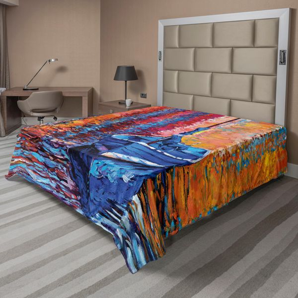 Abakuhaus Lenzuolo, Colori Pastello, Immagine Scura, Opera D'arte Drastica, Lenzuolo Morbido E Confortevole Per Un Letto Decorativo, 1 Pezzo, 260 Cm X 228 Cm, Multicolore-image