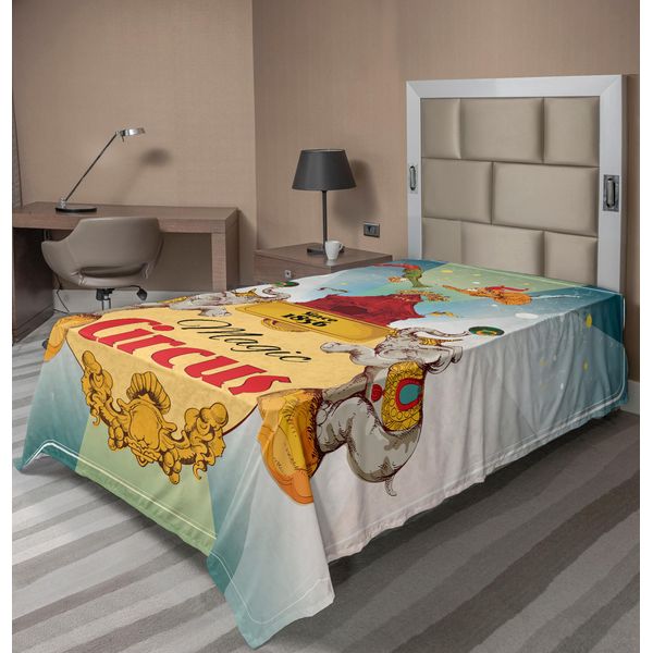 Abakuhaus Lenzuolo Da Letto Circus, Spettacolo Magico Sotto Il Tendone Del Circo, Comunicazione, Arte Vintage, Acrobata Aereo, Spettacolo Acrobatico, Lenzuolo Morbido E Confortevole Per Un Letto Decorativo, 1 Pezzo, 260 Cm X 168 Cm, Multicolore-image