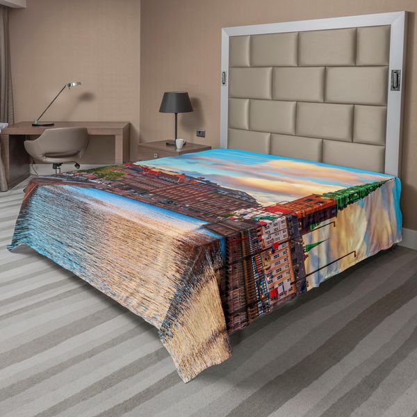 Abakuhaus Lenzuolo Europeo, Panorama Estivo Scenografico Vicino A Copenaghen, Danimarca, Panorama Storico Della Città, Europa, Lenzuolo Morbido E Confortevole Per Un Letto Decorativo, 1 Pezzo, 275 Cm X 260 Cm, Multicolore-image