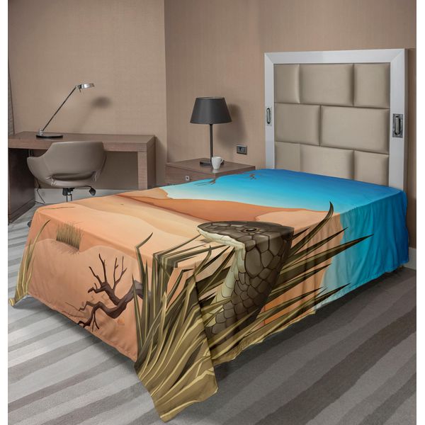 Abakuhaus Lenzuolo Reptile, Serpente Scontroso, Deserto Tropicale Erba Natura Veleno Vita Selvaggia Stampa, Morbido E Confortevole Lenzuolo Superiore Per Un Letto Decorativo 1 Pezzo 260 Cm X 168 Cm, Multicolore-image